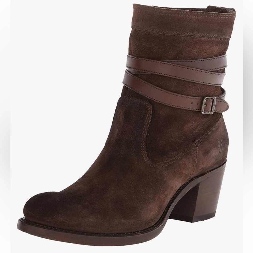 Frye Jane Strappy short boots distressed suede